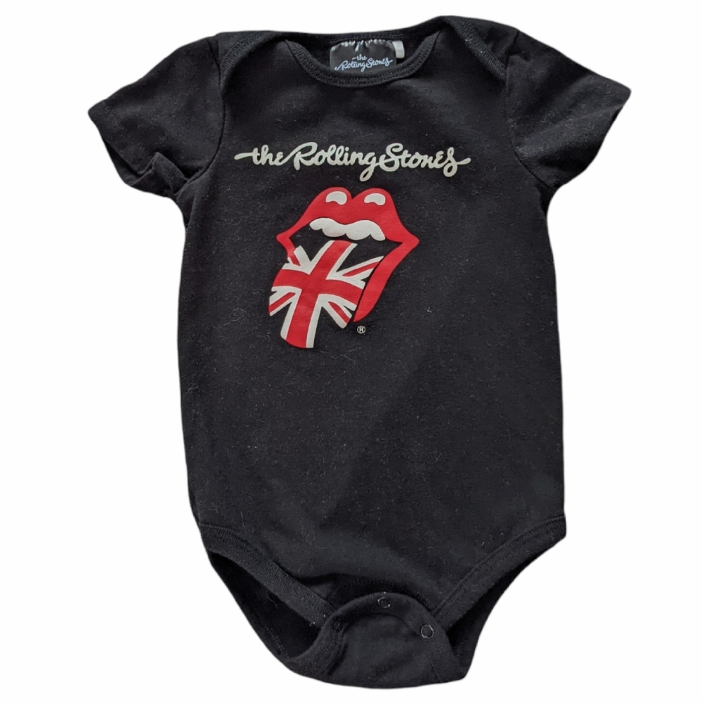 The Rolling Stones black short sleeved onesie